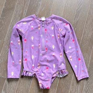 GAP Kids Girls Zipper Rash Guard Swim One-Piece